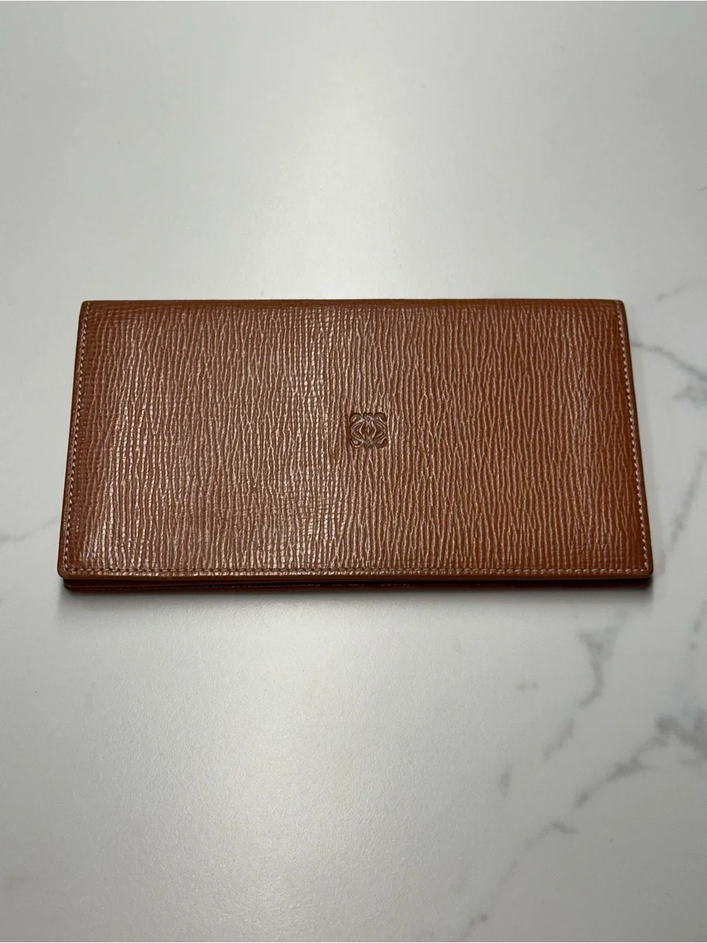 Loewe Madrid Classic Brown Textured Wallet Refined Organizer + Dust Bag + COA